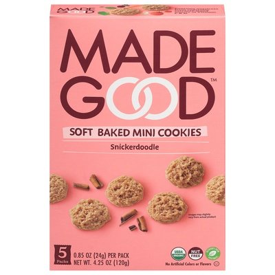 Made Good Cookies Snickerdoodle Mini 5 Pack 6/4.25 OZ [UNFI #2537637] [ebt]