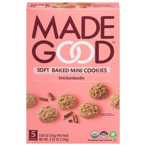 Made Good Cookies Snickerdoodle Mini 5 Pack 6/4.25 OZ [UNFI #2537637] [ebt]