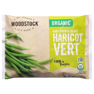 Woodstock Baby French Beans Organic Haricot Vert 12/10 OZ [UNFI #723312] [ebt]