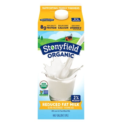 Stonyfield Milk Reduced Fat 2% Milkfat 6/64 OZ [UNFI #01014307] [ebt]