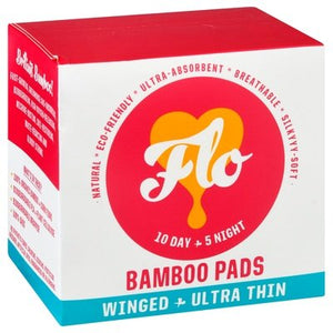 Flo Bamboo Pads Ultra Thin Winged 8/15 CT [UNFI-CARLISLE #2896397]