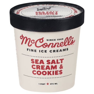 Mcconnells Ice Cream Sea Salt Cream & Cookies 8/1 PINT [UNFI #01684877] [ebt]
