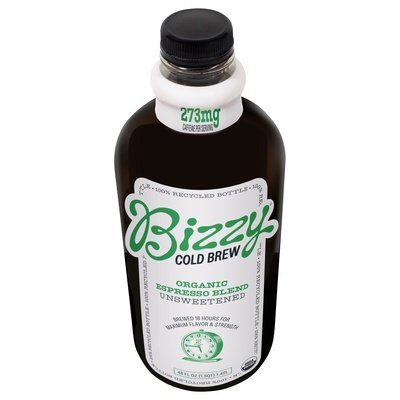 Bizzy Coffee Cold Brew Organic Espresso Blend Unsweetened 6/48 OZ [UNFI #2662971] [ebt]