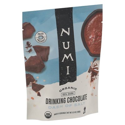 Numi Drinking Chocolate Organic 65% Dark Dash Of Salt 6/6.3 OZ [UNFI #2568566] [ebt]