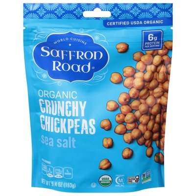 Saffron Road Crunchy Chickpeas Organic Sea Salt 6/5.4 OZ [UNFI #2865822] [ebt]