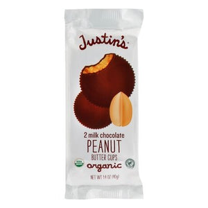 Justins Peanut Butter Cups Organic Milk Chocolate 12/1.4 OZ [UNFI-CARLISLE #647719] [ebt]