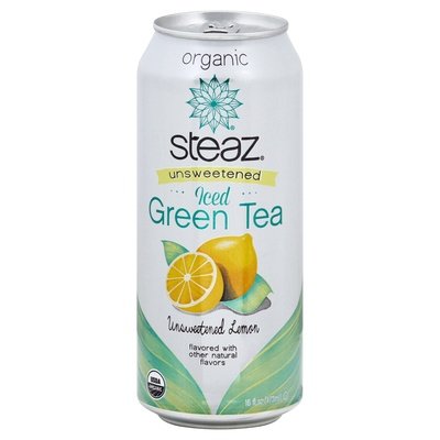Steaz Green Tea Iced Organic Unsweetened Lemon 12/16 OZ [UNFI #660514] [ebt] D