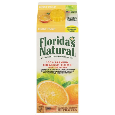 Floridas Natural Orange Juice 100% Premium Most Pulp 8/52 OZ [UNFI #02308484] [ebt]