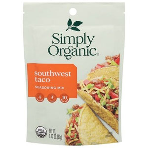 Simply Organic Seasoning Mix Southwest Taco 12/1.13Oz [UNFI #0916460] [ebt]
