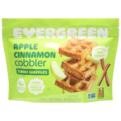 Evergreen Waffles Apple Cinnamon Cobbler Mini 8/9 OZ [UNFI #2958247] [ebt]