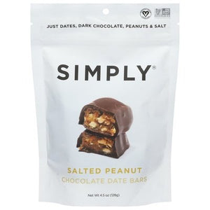 Simply Gum Chocolate Date Bars Salted Peanut 6/4.5 OZ [UNFI #2844215] [ebt]
