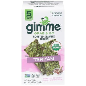 Gimme Seaweed Snack Teriyaki Roasted Grab & Go 6/.7 OZ [UNFI #2870327] [ebt]