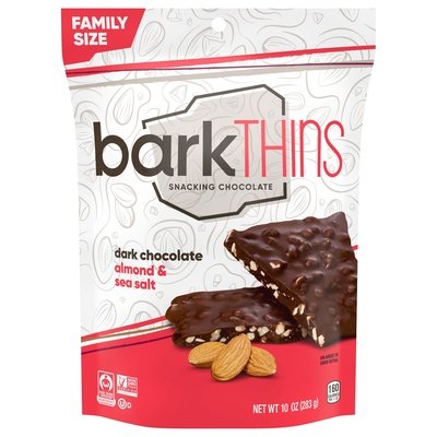 Bark Thins Snacking Chocolate Dark Chocolate Almond & Sea Salt Family Size 9/10 OZ [UNFI #1783091] [ebt]