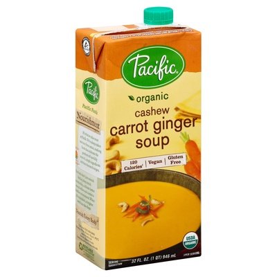 Pacific Foods Soup Cashew Carrot Ginger 12/32 OZ [UNFI #1108505] [ebt]