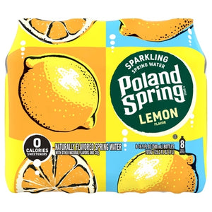 Poland Spring Sparkling Spring Water Lemon Flavor 3/8/16.9OZ [UNFI #02248680] [ebt]