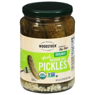 Woodstock Pickles Organic Kosher Dill Whole 6/24 OZ [UNFI #242669] [ebt]