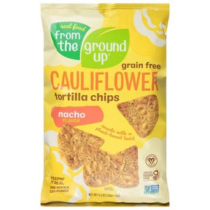 From The Ground Up Tortilla Chips Cauliflower Grain Free Nacho Flavor 12/4.5 OZ [UNFI #2389351] [ebt]