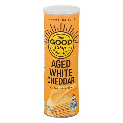 The Good Crisp Company Potato Crisps Gluten Free Aged White Cheddar 8/5.6 OZ [UNFI #2520310] [ebt]