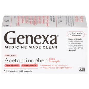 Genexa Acetaminophen Extra Strength Caplets For Adults 1/100 CT [UNFI-CARLISLE #2984573]
