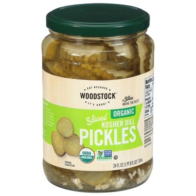 Woodstock Pickles Kosher Dill Sliced Organic 6/24 OZ [UNFI #242073] [ebt]