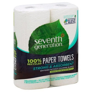 Seventh Generation Paper Towels Big Rolls Right-Size 2-Ply 12/2/140SHT [UNFI #624726]