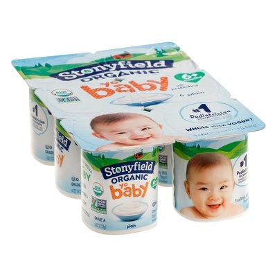 Stonyfield Organic Yogurt Whole Milk 6+ Months Plain 4/6/4 OZ [UNFI #1456581] [ebt]