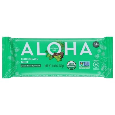 Aloha Protein Bar Organic Chocolate Mint 12/1.98 OZ [UNFI-CARLISLE #2746618] [ebt]