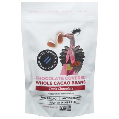 Blue Stripes Whole Cacao Beans Dark Chocolate 6/3.5 OZ [UNFI #3143013] [ebt]