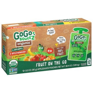 Gogo Squeez Applesauce Organic Assorted 6/12/3.2OZ [UNFI #1645233] [ebt]