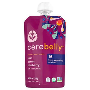 Cerebelly Baby Puree Organic Beet Carrot Blueberry With Coconut Milk 6/4 OZ [UNFI-CARLISLE #2786648] [ebt]