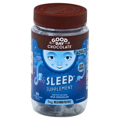 Good Day Chocolate Sleep Supplement Candy Coated Pieces For Adults 1/80 CT [UNFI-CARLISLE #2315521]