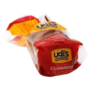 Udis Gluten Free Bagels Cinnamon Raisin 8/13.9 OZ [UNFI #1621747] [ebt]