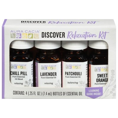Aura Cacia Essential Oil Relaxation Kit Discover 1/4/.25 OZ [UNFI-CARLISLE #2394831]