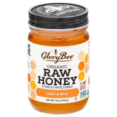 Glorybee Honey Organic Raw Light & Mild 6/18 OZ [UNFI #01275122] [ebt]