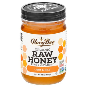 Glorybee Honey Organic Raw Light & Mild 6/18 OZ [UNFI #01275122] [ebt]