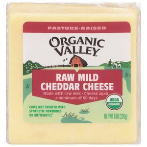 Organic Valley Cheese Cheddar Raw Mild 12/8 OZ [UNFI #222208] [ebt]