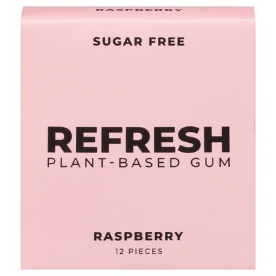 Refresh Gum Gum Plant-Based Sugar Free Raspberry 12/12 CT [UNFI-CARLISLE #2934958] [ebt]