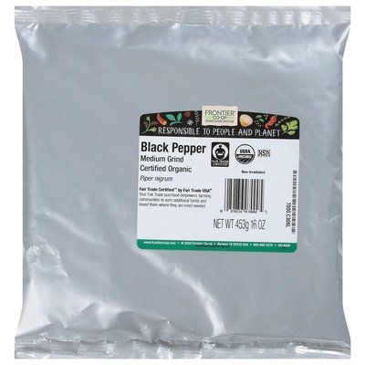 Frontier Nat Prod Co-Op Black Pepper Medium Grind 1LB [UNFI-CARLISLE #172783] [ebt]