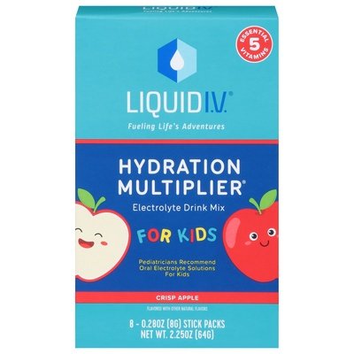 Liquid I V  Electrolyle Drink Mix For Kids Crisp Apple 1/8 CT [UNFI-CARLISLE #2971836] [ebt]