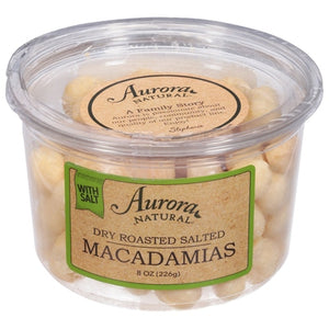 Aurora Natural Macadamias Salted Dry Roasted 12/8 OZ [UNFI #02289585] [ebt]