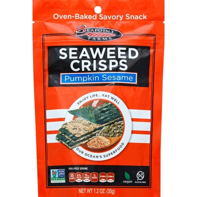 Seapoint Farms Seaweed Crisps Pumpkin Sesame 12/1.2 OZ [UNFI #01843127] [ebt]