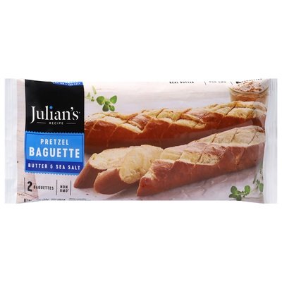 Julians Recipe Pretzel Baguette Butter & Sea Salt 12/12.35 OZ [UNFI #2748028] [ebt]