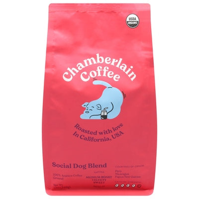 Chamberlain Coffee Coffee Social Dog Blend 100% Arabica Ground 6/10 OZ [UNFI #03166436] [ebt]