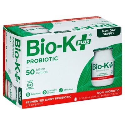 Bio-K Bio-K+ Strawberry 6Pk 4/6/3.5FZ [UNFI #2121192] [ebt]