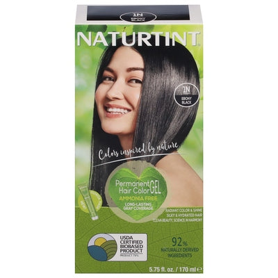 Naturtint Hair Color Gel Permanent Ebony Black 1N 1/5.6 OZ [UNFI-CARLISLE #108175]