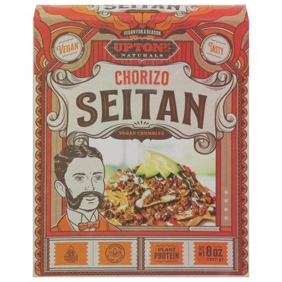 Uptons Naturals Seitan Vegan Crumbles Chorizo 6/8 OZ [UNFI #1803063] [ebt]