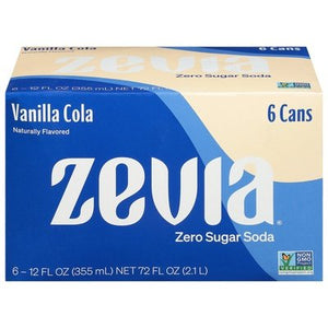 Zevia Soda Zero Sugar Vanilla Cola 4/6/12 OZ [UNFI #2980621] [ebt]