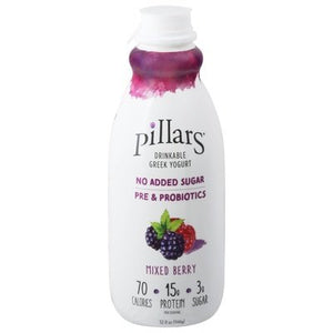Pillars Drinkable Greek Yogurt Mixed Berry 6/32 OZ [UNFI #2668408] [ebt]