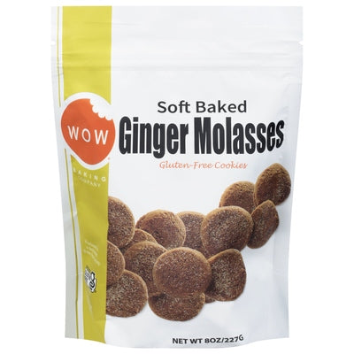 Wow Baking Company Cookies Gluten Free Ginger Molasses Soft Baked 6/8 OZ [UNFI #02942076] [ebt]
