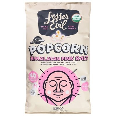 Lesser Evil Popcorn Organic Himalayan Pink Salt 12/4.6 OZ [UNFI #2846368] [ebt]